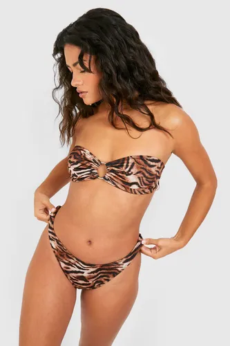 Womens Tiger Hipster Bikini Brief - Brown - 8, Brown