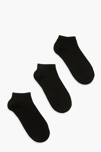 Womens Trainer Socks 3 Pack - Black - One Size, Black