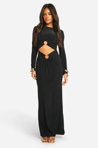 Womens Trim Detail Maxi Dress - Black - 8, Black
