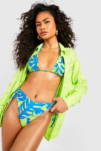 Womens Tropicana Double Straps Bikini Set - Green - 6, Green