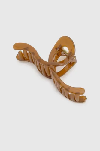 Womens Twist Acrylic Claw Clip - Brown - One Size, Brown