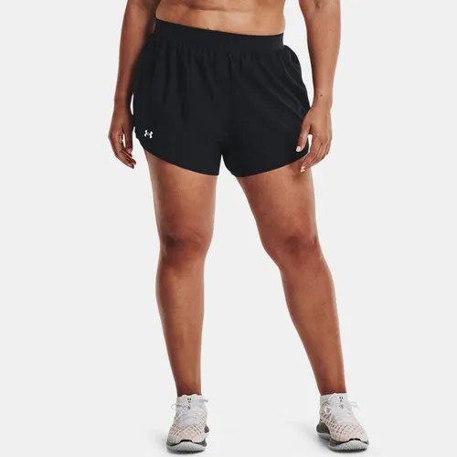 Women's  Under Armour  Fly-By 2.0 Shorts Black / Black / Reflective