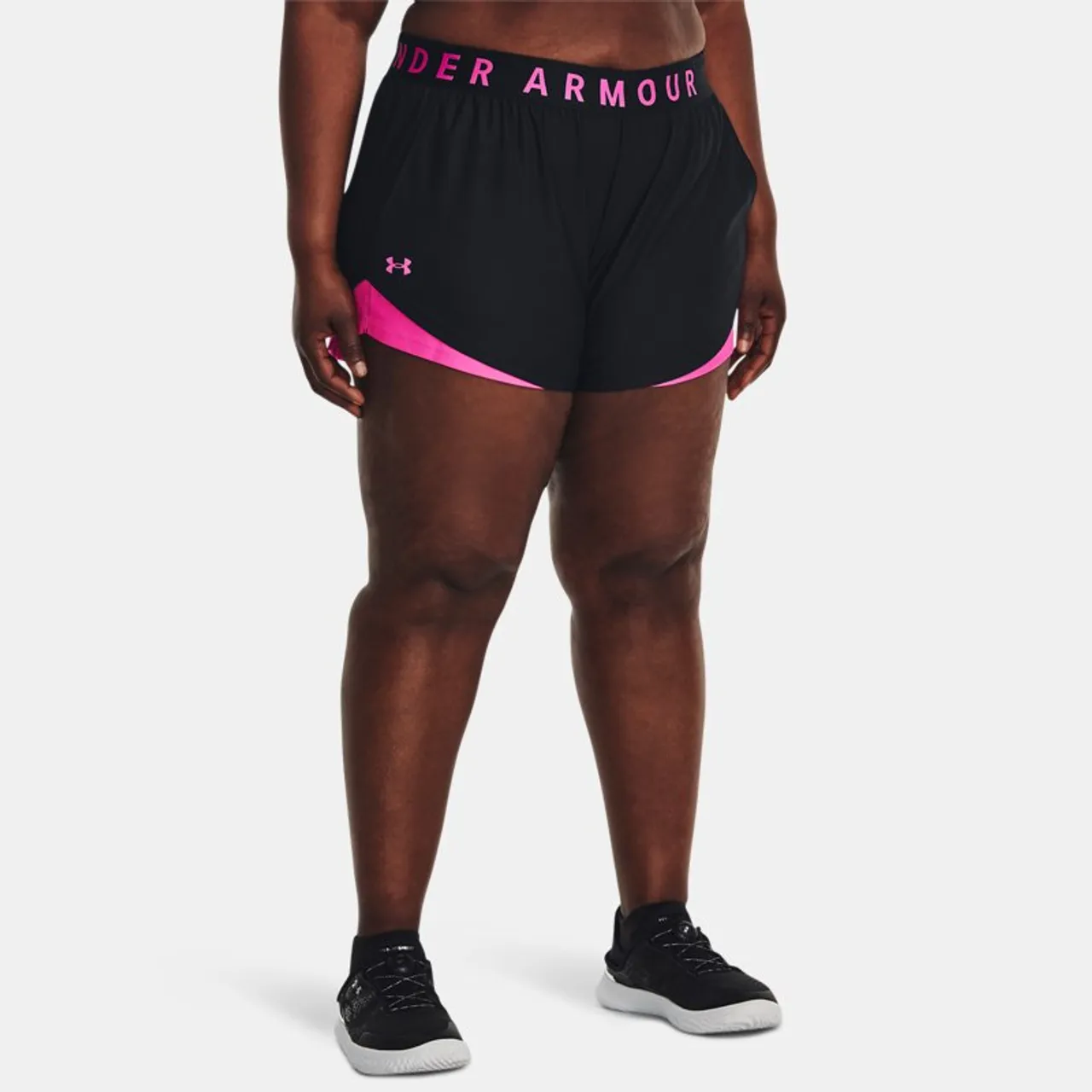 Women's  Under Armour  Play Up 3.0 Shorts Black / Rebel Pink / Rebel Pink