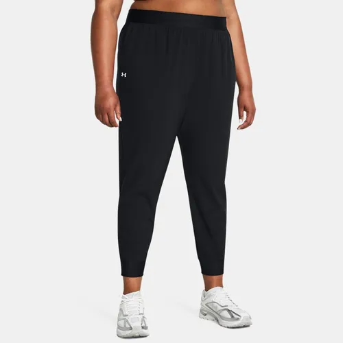 Women's  Under Armour  Rival High-Rise Woven Pants Black / White
