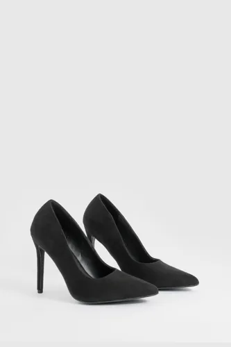 Womens Wide Fit High Stiletto Court Shoes - Black - 4, Black