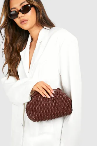 Womens Woven Clutch Bag - Brown - One Size, Brown