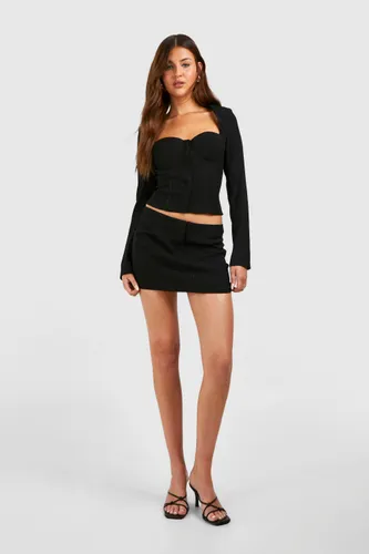 Womens Woven Micro Mini Skirt - Black - 6, Black
