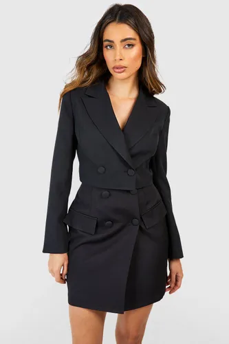 Womens Wrap Button Front Tailored Mini Skirt - Black - 12, Black