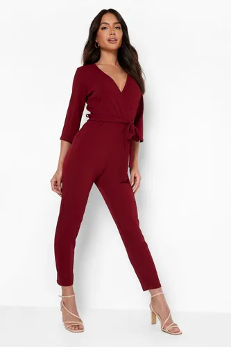 Womens Wrap Jumpsuit - Red - 8, Red