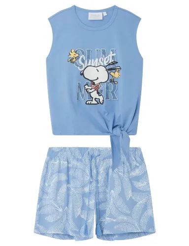 Women'secret Women's 100% Cotton Snoopy Short Pyjamas