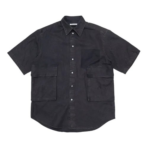 Wood Wood , Black Aaron Pocket Shirt ,Black male, Sizes: