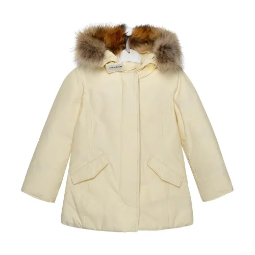 Woolrich , Arctic Parka with Removable Raccoon Fur Hood ,White female, Sizes: