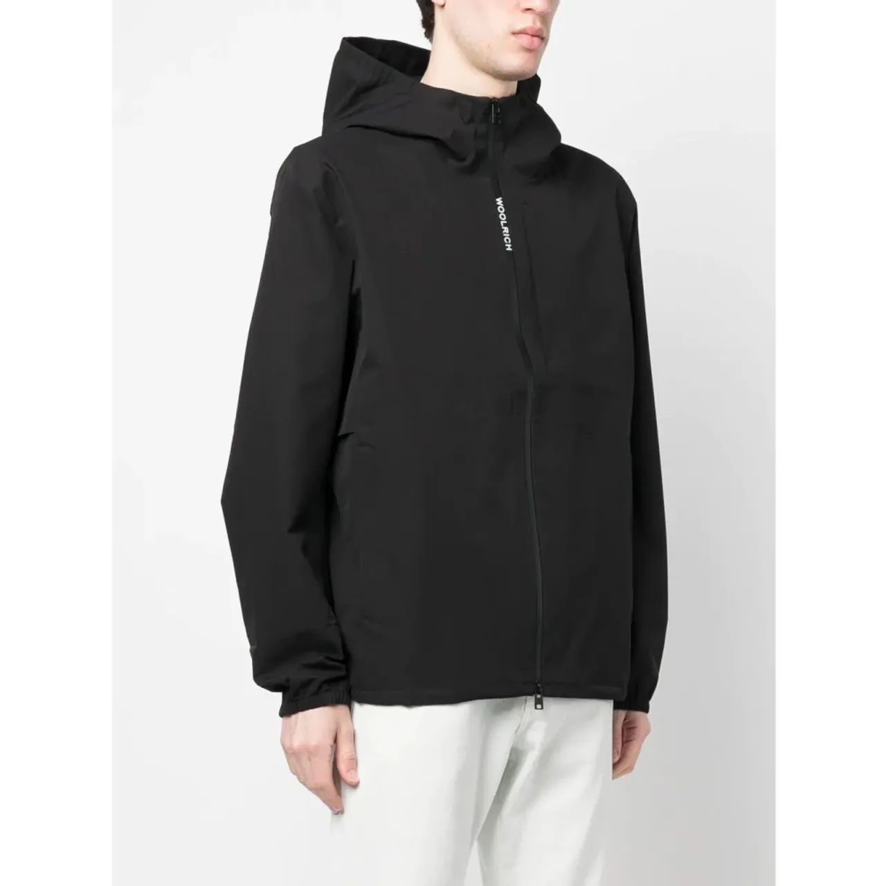 Woolrich , Black Jackets with Elasticated Hood ,Black male, Sizes:
