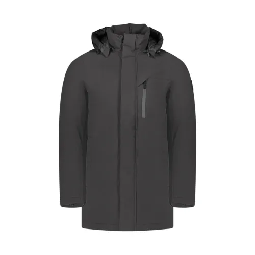Woolrich , Black Stretch Nylon Parka with Removable Hood ,Black male, Sizes: