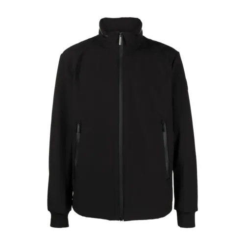 Woolrich , Black Waterproof Hooded Jackets ,Black male, Sizes:
