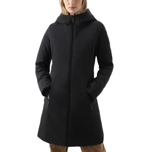Woolrich , Black Windproof Woolrich Coat ,Black female, Sizes:
