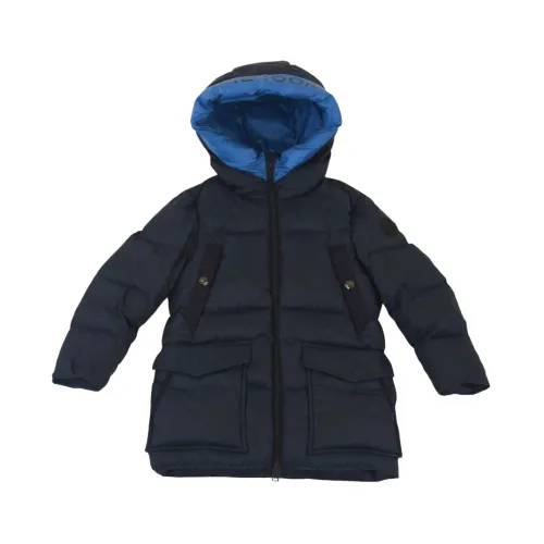 Woolrich , Blue Water Repellent Down Jacket with Hood ,Blue male, Sizes: