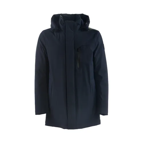 Woolrich , Blue Waterproof Parka with Duck Feather and Fiber Padding ,Blue male, Sizes: