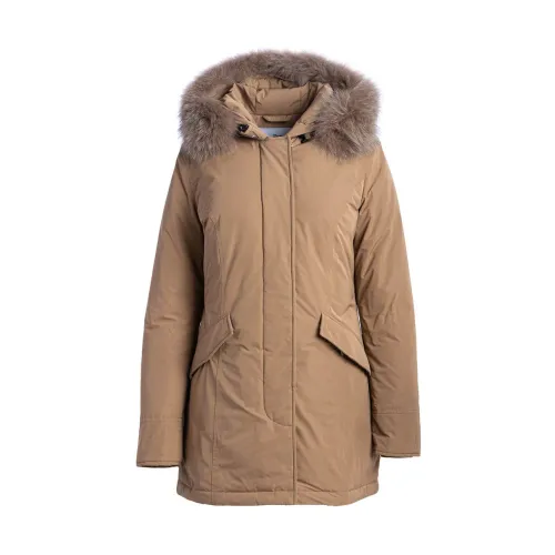 Woolrich , Casual-Sporty Windproof Coats ,Brown female, Sizes: