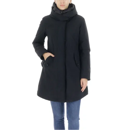 Woolrich , Detachable Hooded Winter Jacket ,Black female, Sizes: