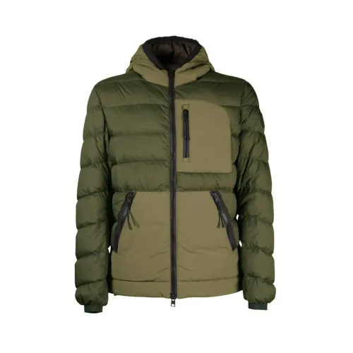 Woolrich , Green Quilted Down Jacket with Fixed Hood ,Green male, Sizes: