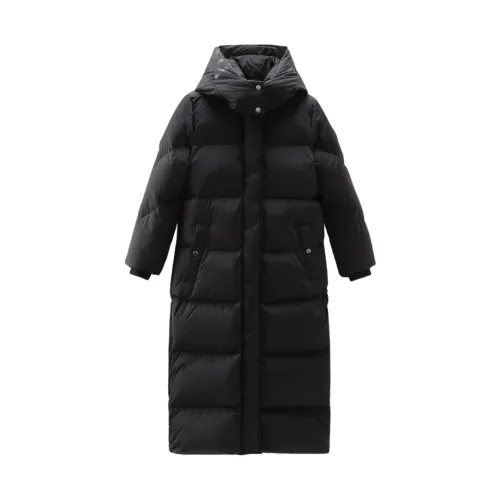 Woolrich , Hollow Long Parka with Street Style Details ,Black female, Sizes: