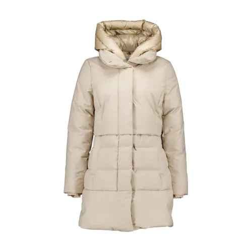 Woolrich , Luxe Puffy Quilted Sand Jackets ,Beige female, Sizes:
