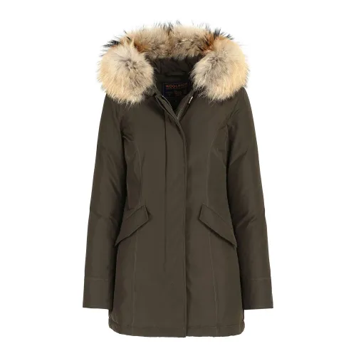 Woolrich , Luxury Arctic Parka with Removable Fur ,Green female, Sizes: