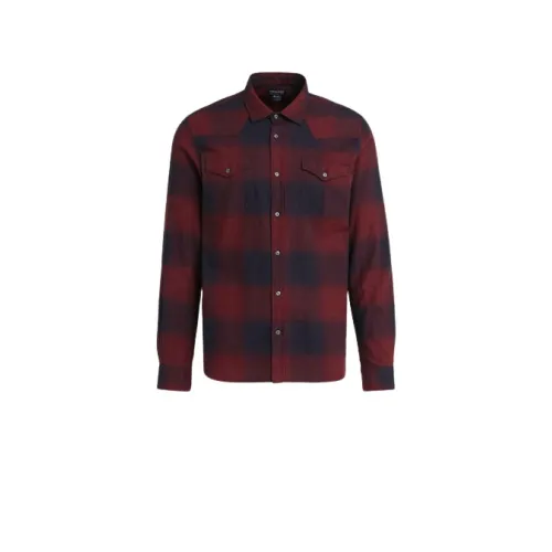 Woolrich , Melange Check Flannel Shirt ,Red male, Sizes: