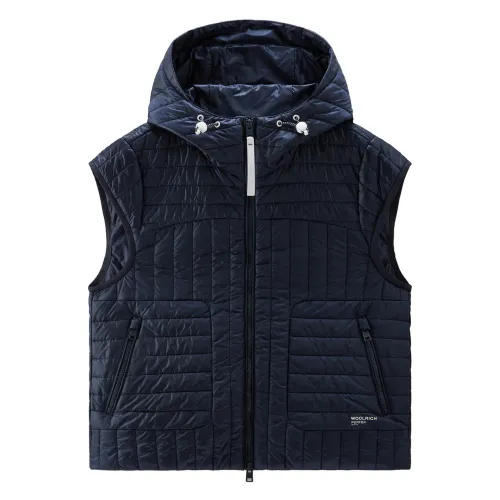 Woolrich , Melton Blue Padded Vest ,Blue female, Sizes: