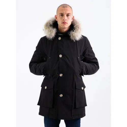 Woolrich Mens Black Arctic Detachable Fur Parka Jacket