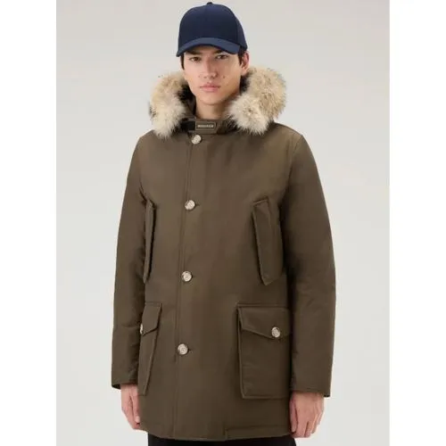 Woolrich Mens Dark Green Arctic Detachable Fur Parka Jacket