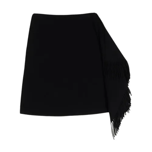 Woolrich , Playful Fringe Skirt for Women ,Black female, Sizes: