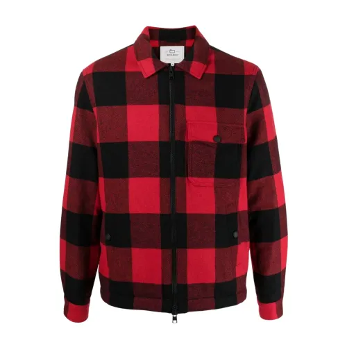 Woolrich , Red Archive Check Wool Jacket ,Red male, Sizes: