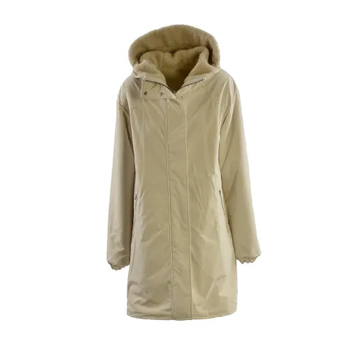 Woolrich , Reversible Parka in Technical Fabric ,Beige female, Sizes:
