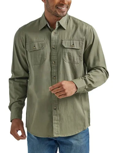 Wrangler Authentics Men's Long-sleeve Classic Woven Button