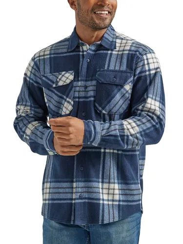 Wrangler Authentics Men's Long Sleeve Plaid Fleece Shirt