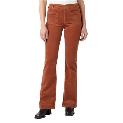 Wrangler Flare Trousers - Pony Brown