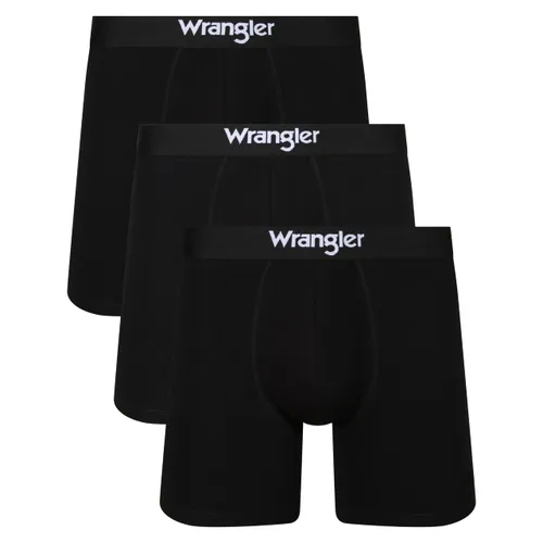 WRANGLER Men's Boxer Shorts in Black | Soft Touch Organic