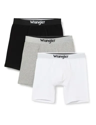 WRANGLER Men's Boxer Shorts in Black/White/Grey | Soft