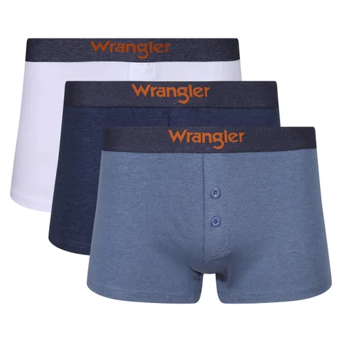 WRANGLER Men's Button Front Boxer Shorts in White