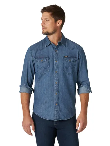 Wrangler Men's Iconic Regular Fit Snap Shirt Button