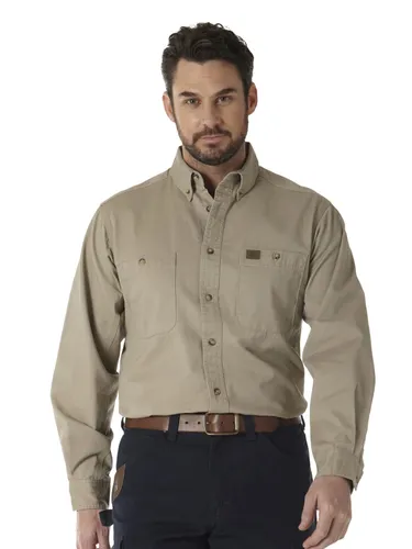 Wrangler Men's Logger Twill Long Sleeve Work Shirt Logger