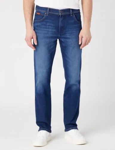 Wrangler Mens Slim Fit 5 Pocket Jeans - 3034 - Blue Denim, Blue Denim