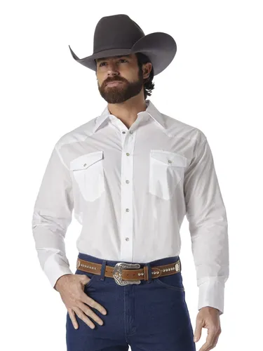 Wrangler Men's Sport Western Basic Two Pocket Long Sleeve