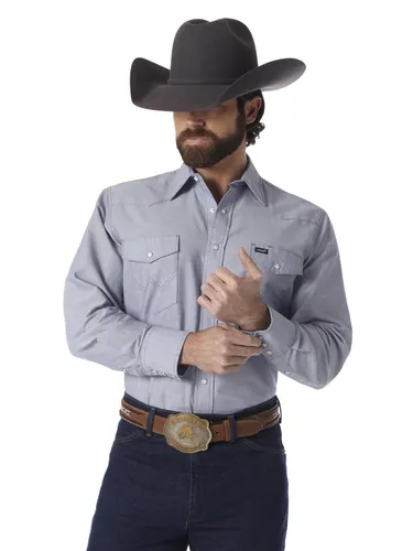 Wrangler Men's Western Long Sleeve Snap Finish Work button