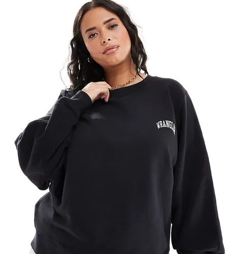 Wrangler plus crew neck sweatshirt with small logo in faded black