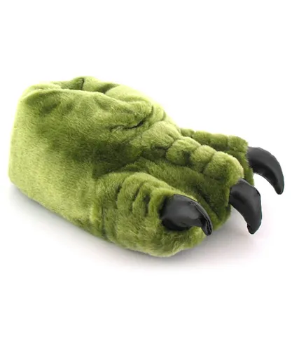 Wynsors Boys Childrens Novelty Slippers Claw Slip On - Green Textile