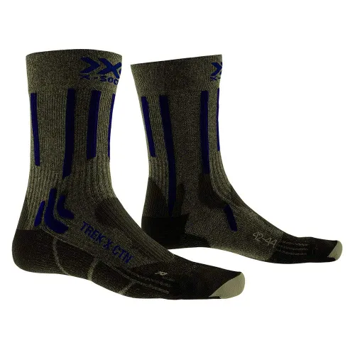 X-Socks Men Trek x Cotton Socks - Forest Green/Midnight Blue