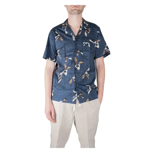 Xacus , Camp Collar shirt ,Blue male, Sizes: